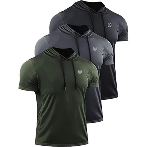 Dry Fit Workout Athletic Muscle Tank Top Running Shirts with Hoods - Picture 7 of 7